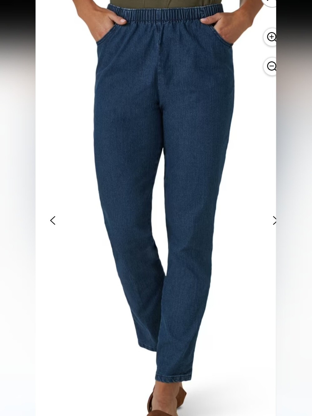 Chic Women's Elastic Waist Denim Twill Pull On Pants - 12P